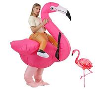 JASHKE Disfraz Inflable Flamenco Adulto Disfraces de Flamenco Rosa para Montar para Halloween Día de San Valentín