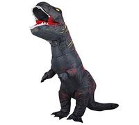 JASHKE Traje Inflable de Dinosaurio T-Rex para Halloween - Disfraz de Adulto (Negro)