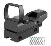 JASHKE Visor de Punto Rojo Iluminación Roja y Verde con Miras Telescópicas de 4 Retículas para Riel de 11 mm