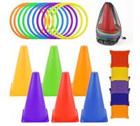 Jasjfasd Juegos Exterior Niños, Juego de Lanzamiento Anillos, Kit Juegos Lanzamiento Saco de Arena, Fiesta Carnaval al Aire Libre Gmaes Juguetes para Niños y Adultos, Interiores Exteriores