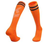 Jaskdconsy Calcetines deportivos unisex de estilo retro | Calcetines de tenis hasta la pantorrilla con rayas clásicas | Medias cómodas para deporte y uso diario, Style g04 Orange, L