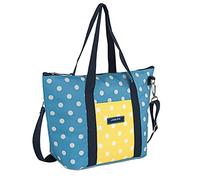 JASLEN - Bolsa Termica Porta Alimentos - Bolsa Comida Trabajo. Bolsa Nevera Porta Alimentos - Bolsa Comida. Bolsa Nevera. Bolsa Termica Comida. Fiambreras 112053, Azul Vaquero-Amarillo