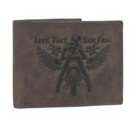 Jaslen - Carteras para Hombre Elegantes de Alta diseño Moderno. Billeteras para Hombre compactas Estilo clásico Cartera Monedero Funcional., Marron