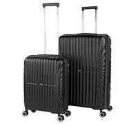 Jaslen - Juego De Maletas De Viaje Rígidas Cabina Mediana Grande Ligeras con Ruedas 360º Conjunto Equipaje con Candado de Combinación TSA_TITUL Set Ideal para Viajeros Exigentes., Negro