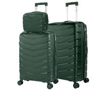 JASLEN - Juego De Maletas De Viaje Rígidas Cabina Mediana Grande Ligeras Con Ruedas 360º Conjunto Equipaje Con Candado de Combinacion TSA Set Ideal Para Viajeros Exigentes. ExtensibleCon Necese, Verde