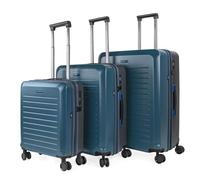 Jaslen - Juego Maletas De Viaje rígidas Trolley con Candado de Combinacion TSA y 4 Doble Rueda 360° Set Maletas De Viaje Ligeras y Resistentes Maleta Extensible, Petroleo