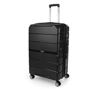 Jaslen - Maletas Grandes De Viaje Rígidas Ligeras con 4 Doble Rueda 360° Candado de Combinacion TSA Maleta Grande 23 Kilos Alta Resistencia Extensible Maleta XL Duradera, Negro