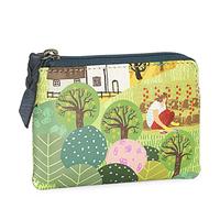 JASLEN - Monedero Mujer con Cremallera Segura Estilo Compacto Monedero Piel Autentica Print Pequeño Diseño Sofisticado Monedero Mujer Pequeño, Country
