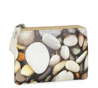 JASLEN - Monedero Mujer con Cremallera Segura Estilo Compacto Monedero Piel Autentica Print Pequeño Diseño Sofisticado Monedero Mujer Pequeño, Stones