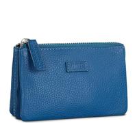 JASLEN - Monedero Mujer Piel Genuina Cuero con Cremallera Pequeño Tarjetero, Llavero de Marca JASLEN. Portamonedas, Llaves, Billetes, DNI. Protección de Tarjetas RFID 204659, Color Azul