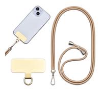 Jaslongri Cordon Para Movil Correa Movil Universal，Pegatinas Metálicas Para Teléfonos Móviles, Cuerdas Ajustables, Tirantes O Tirantes Para Liberar Las Manos. (Dorado)