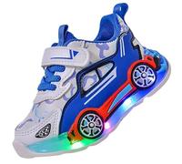 Jasmeko Zapatillas con Luces para Niños, Zapatos Deportivas Niños Deporte Tenis Luz Luminosos (D-Black,24)