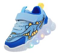 Jasmeko Zapatillas con Luces para Niños, Zapatos Deportivas Niños Deporte Tenis Luz Luminosos (E-Blue,24)