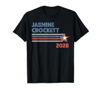 Jasmine Crockett 2028 para Presidente Patriotic Retro Stripe Camiseta