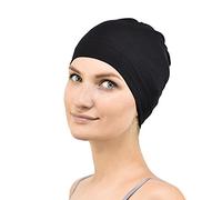 Jasmine Seda Sleep Cap de bambú - Adecuado para la quimioterapia y la pérdida del Cabello - Chemo del cáncer Cardani Sombrero (Negro)