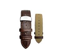 JASMKLX 1 8mm / 19mm / 20mm / 22mm / 24mm Cinturón de banda de reloj de cuero for hombre Reloj Correa Pulsera Doble Push Butterfly Hebilla Herramientas(Brown,19mm)