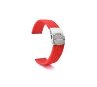 JASMKLX 18 mm 20 mm 22 mm de 24 mm Caja de silicona Hebilla plegable Ajuste for Samsung Fit for Galaxy Watch Gear S2 S3 Banda de correa de brazalete de goma de liberación rápida(Red,18mm)