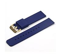 JASMKLX 18 mm 20 mm 22 mm de 24 mm Caja de silicona Hebilla plegable Ajuste for Samsung Fit for Galaxy Watch Gear S2 S3 Banda de correa de brazalete de goma de liberación rápida(Navy bluek-G,22mm)