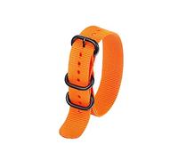 JASMKLX 1pc 20 mm 22 mm 24 mm correa de nylon correa pulsera 5 anillo negro plata botón de reloj accesorios(Orange,26mm)