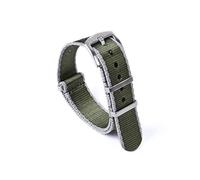 JASMKLX 20mm 22mm reloj de reloj de relojes de la OTAN Strap Nylon Fit for James Bond 007 Militar de cinturón de seguridad Reloj Accesorios(Green Gray Edge,22mm)