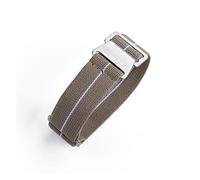 JASMKLX 60s French Troop Bolsa de paracaídas correa Ajuste for la correa de la OTAN 22 mm Pulsera de nylon elástica Accesorios Reloj de reloj Reemplazar las correas de reloj de 20 mm(KHAKI WHITE LINE)