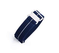 JASMKLX 60s French Troop Bolsa de paracaídas correa Ajuste for la correa de la OTAN 22 mm Pulsera de nylon elástica Accesorios Reloj de reloj Reemplazar las correas de reloj de 20 mm(DEEP BLUE RED LIN