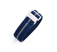 JASMKLX 60s French Troop Bolsa de paracaídas correa Ajuste for la correa de la OTAN 22 mm Pulsera de nylon elástica Accesorios Reloj de reloj Reemplazar las correas de reloj de 20 mm(KHAKI RED LINE)