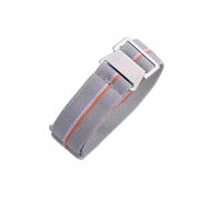 JASMKLX 60s French Troop Bolsa de paracaídas correa Ajuste for la correa de la OTAN 22 mm Pulsera de nylon elástica Accesorios Reloj de reloj Reemplazar las correas de reloj de 20 mm(Gray WHITE ORANGE