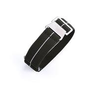 JASMKLX 60s French Troop Bolsa de paracaídas correa Ajuste for la correa de la OTAN 22 mm Pulsera de nylon elástica Accesorios Reloj de reloj Reemplazar las correas de reloj de 20 mm(Deep Green White)