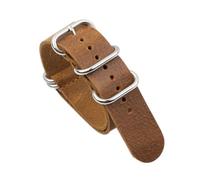 JASMKLX Banda de reloj de cuero 18 mm 20 mm 22 mm 24 mm zulu correa asiento cinturón verde negro rojo azul café for hombres reloj(Brown,18mm)