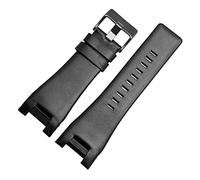 JASMKLX Banda for la banda for la pulsera de cuero de 32 mm for una banda de relojes de pulsera de correa diesel for la banda for la correa DZ1216 DZ1273 DZ4246 DZ4247DZ287 Correa de reloj(B-black-bla
