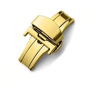 JASMKLX Bandeja de despliegue de mariposa Automático doble clic en el botón de correa de acero inoxidable for la banda de reloj 14mm 16 mm 20 mm 22mm herramienta de regalo(Black Green,12mm)