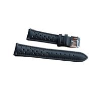 JASMKLX Cinturón de reloj de cuero hecho a mano Cinturón 18 mm 20 mm 22 mm 24mm Mujeres Hombres Negro Reloj de reloj Correa de acero inoxidable Hebilla Kzh01(Black Line,24mm)