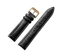 JASMKLX Correa de correa correa de cuero correa 16 18 19 20 21 22 mm Correa + caja de regalo(Black Green,20mm)