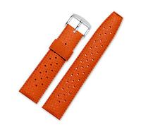JASMKLX Correa de goma for reloj compatible for Seiko SRP777J1, compatible for Omega, resistente al agua, deportiva, for buceo, correa transpirable, pulsera de reloj de 20mm y 22mm(Orange,20MM_BUCKLE