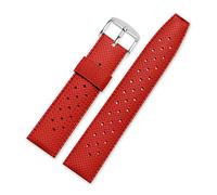 JASMKLX Correa de goma for reloj compatible for Seiko SRP777J1, compatible for Omega, resistente al agua, deportiva, for buceo, correa transpirable, pulsera de reloj de 20mm y 22mm(Red,20MM_BUCKLE SIL