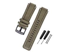 JASMKLX Correa de reloj de 24 * 16 mm apto for Timex T2N720 T2N721 TW2T76500 6300 6400 Serie de nylon+ pulsera de reloj de reemplazo de cuero for hombres mujeres(Army-black buckle)