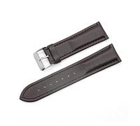 JASMKLX Correa de reloj de cuero, pulsera de café negro de 20mm y 22mm, hebilla de acero inoxidable for hombres y mujeres(Coffee,22mm)