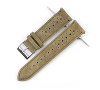 JASMKLX Correa de reloj de cuero Reloj de reloj transpirable poroso 18 mm 20 mm 22 mm 24 mm de costura hecha a mano de relojes Pulseras Reemplazo(Ice Blue,24mm)