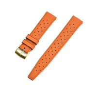 JASMKLX Correa de reloj de goma de liberación rápida, repuesto de 20mm, compatible for Seiko SRP777J1, pulsera de buceo resistente al agua, correas de reloj(Orange Gold)