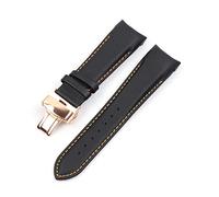 JASMKLX Cuero curvado de cuero Reloj de reloj 22 mm 23 mm 24 mm Ajuste for Tissot T035 AutomatC Man Watch Band Band Strap Steel Hebilla Pulsera de muñeca(13,24mm)