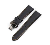 JASMKLX Cuero curvado de cuero Reloj de reloj 22 mm 23 mm 24 mm Ajuste for Tissot T035 AutomatC Man Watch Band Band Strap Steel Hebilla Pulsera de muñeca(15,22mm)