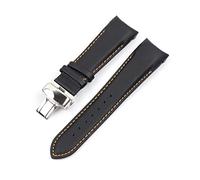 JASMKLX Cuero curvado de cuero Reloj de reloj 22 mm 23 mm 24 mm Ajuste for Tissot T035 AutomatC Man Watch Band Band Strap Steel Hebilla Pulsera de muñeca(16,24mm)