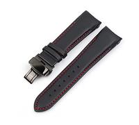 JASMKLX Cuero curvado de cuero Reloj de reloj 22 mm 23 mm 24 mm Ajuste for Tissot T035 AutomatC Man Watch Band Band Strap Steel Hebilla Pulsera de muñeca(2,24mm)