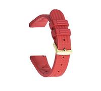 JASMKLX Fluoro goma waffle reloj correa 20 mm 22 mm buceo impermeable brazalete de relleno rápido banda de reloj for cada marca de relojes de relojes(Red Gold)