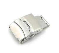 JASMKLX Hebilla de reloj plegable de acero inoxidable, 16mm, 18mm, 20mm, 22mm, 24mm, sólido, doble botón, cierre desplegable de mariposa, accesorios for reloj(Silver,20mm)