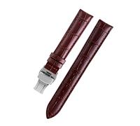 JASMKLX Lady Watch Bands Fit for PÁGINAS Reloj en forma for la correa de reloj de cuero omega Fit for Tissot Brand Wamkband Pulsera Mujer 12/14 / 16/18/20 / 22mm(Brown silver,19mm)