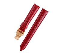 JASMKLX Lady Watch Bands Fit for PÁGINAS Reloj en forma for la correa de reloj de cuero omega Fit for Tissot Brand Wamkband Pulsera Mujer 12/14 / 16/18/20 / 22mm(Deepred rosegold,16mm)