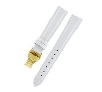 JASMKLX Lady Watch Bands Fit for PÁGINAS Reloj en forma for la correa de reloj de cuero omega Fit for Tissot Brand Wamkband Pulsera Mujer 12/14 / 16/18/20 / 22mm(White gold,18mm)