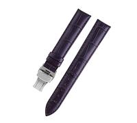 JASMKLX Lady Watch Bands Fit for PÁGINAS Reloj en forma for la correa de reloj de cuero omega Fit for Tissot Brand Wamkband Pulsera Mujer 12/14 / 16/18/20 / 22mm(Deep purple silver,14mm)